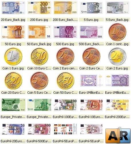 Евро (EUR) купюры и монеты. Как выглядят (фото)?
