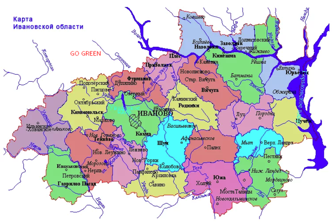 Какая карта грибных и ягодных мест Ивановской области 2019?