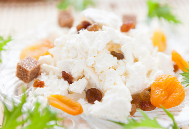 Творожная масса с курагой и изюмом-рецепт приготовления?