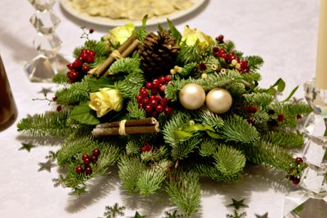 новогодние композиции на стол своими руками