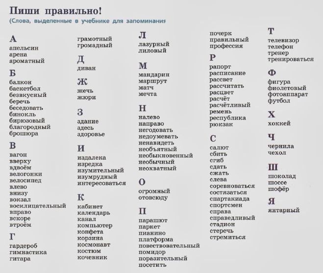 Словарные слова 5 класс. Какой список словарных слов для 5 класса?